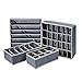Mavvel Drawer Organisers for Women Bra Underwear - Fabric Foldable 4 Set Drawer Storage Organiser Dividers for Bra Tie Belt Scarf, Large Tidy Box Organiser Bedroom for Drawer Closet, Grey