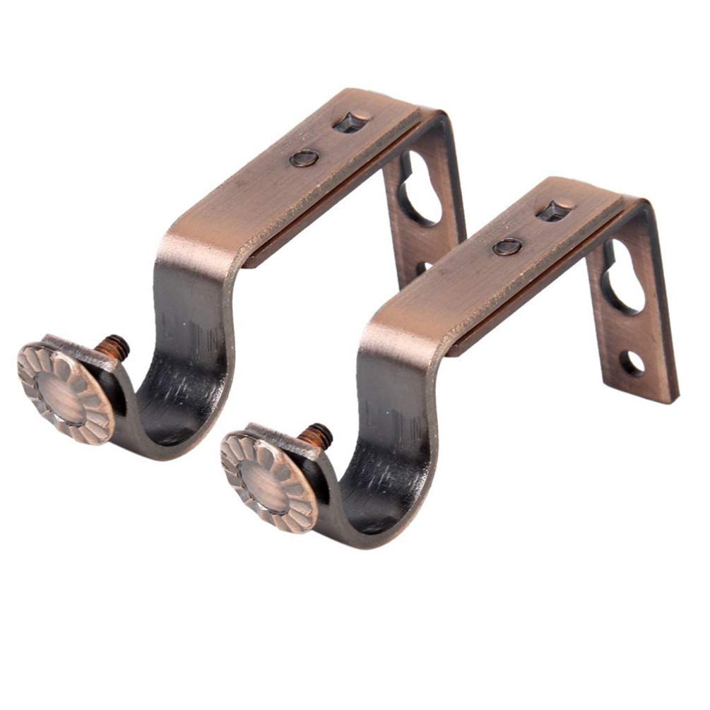 Uonlytech Ceiling Hook 2Pcs Curtain Rod Holders Heavy Duty Curtain Rod Bracket Vintage Curtain Rod Wall Bracket Hooks Rod Support for Curtain Home Curtain Hooks