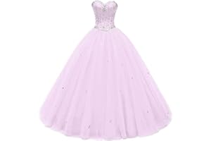 Likedpage Women's Sweetheart Ball Gown Tulle Quinceanera Dresses Prom Dress