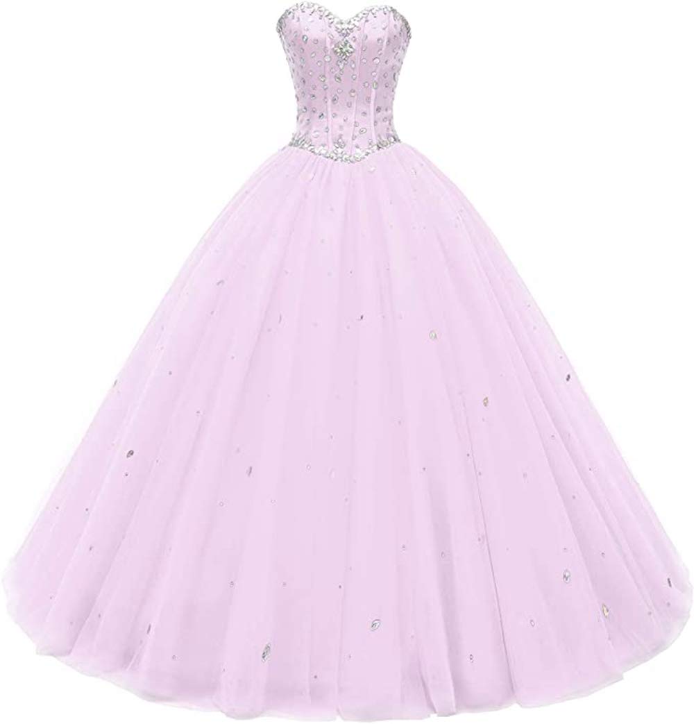 Photo 1 of Likedpage Women's Sweetheart Ball Gown Tulle Quinceanera Dresses Prom Dress (US4, Pink) … …