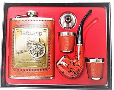 ZIGLY Hip Flask Gift Set with Stainless Steel Shot Glasses and Funnel 2 Glass and 1 Funnel and 1 Pipe