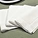 Bumblebee Linens White Linen Cotton Blend Hemstitched Dinner Napkins- Set of 4 18