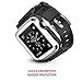 Simpeak Rugged Protective Case with Black Strap Bands Compatible with Apple Watch Series 3 Series 2 42mm, Silver