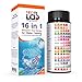 16 in 1 Drinking Water Test Kit Strips, 100 cnt. Home Water Quality Test for Tap Water, Pool, Spa. Strips for Water Hardness, Total Chlorine, Mercury, Lead, Aluminum, Fluoride, Iron, pH and More