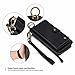 Petocase for iPhone SE 2020/iPhone 8 / iPhone 7 Wallet Case, Multi-Function Zipper Purse Detachable Magnetic Back Cover Wristlets 13 Card Slots & 4 Cash Pocket for Apple iPhone 8/7/6s/6 (Black)