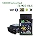 KDator HH OBD Advanced ELM327 OBDII Scanner Bluetooth OBD2 CAN Bus Check Engine Car Auto Diagnostic Scanner Tool Interface Adapter V1.5 for Android Windows PC Only