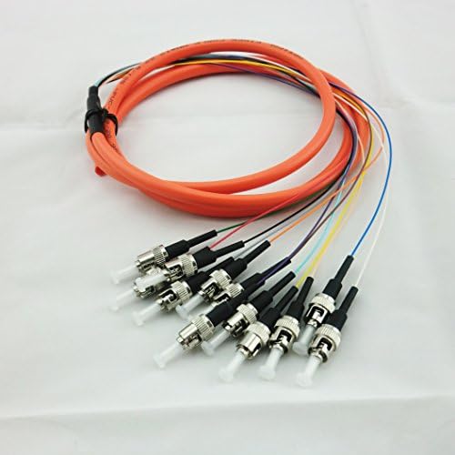 12 Cords 1.5 Meter OM1 MM 62.5/125 ST UPC Bundles Fiber Optic Pigtail Multi Mode 1Gbps