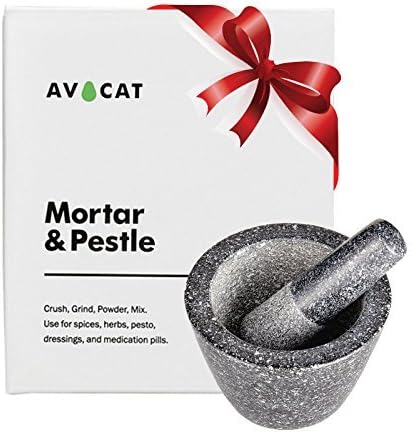 Avocat Granite Mortar And Pestle - Crush, Grind, Mix, and Powder