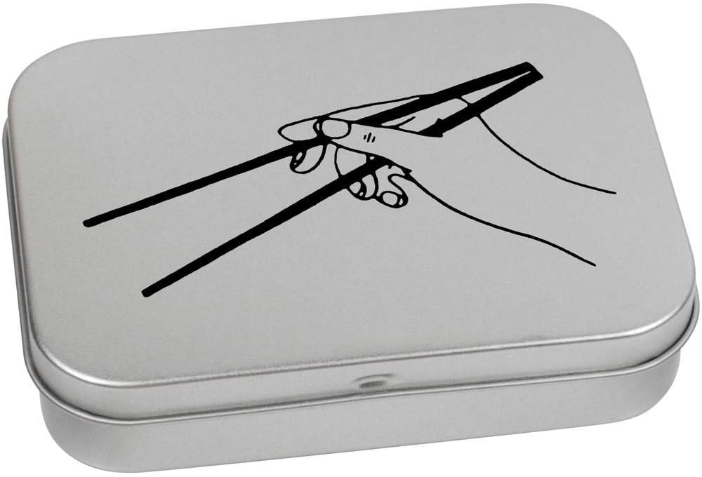 Azeeda 110mm x 80mm 'Essstäbchen' Blechdose / Aufbewahrungsbox