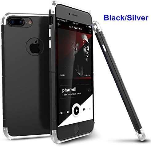 iPhone 7 Plus Case, Baseus TPU + PC Double Protection Cell Phone Case Cover for iPhone 7 Plus (Black + Silver)