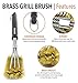 BBQ Butler Brass Triple-Headed Grill Brush - Large Barbecue Brush - Great for All Grill Grates