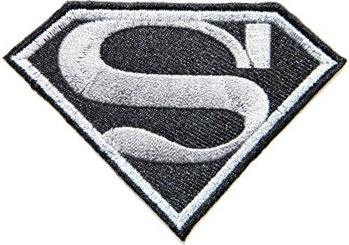 Silver Superman Man of Steel Superhero Kid Baby Jacket T shirt create logo maker design Patch Embroidered Badge Cloth Sign Costume Gift