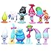 12 PCS Trolls Biggie Poppy Prince Gristle Action Figure Doll Cake Topper Toy