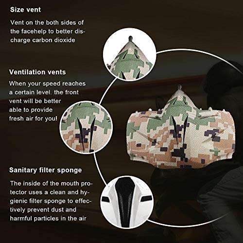 FOONEE Motorcycle Helmet Mask, Retro Motocross Goggle with Removable Face Mask UV400 Detachable Fog-Proof Warm ATC Goggles for Racing Airsoft Riding