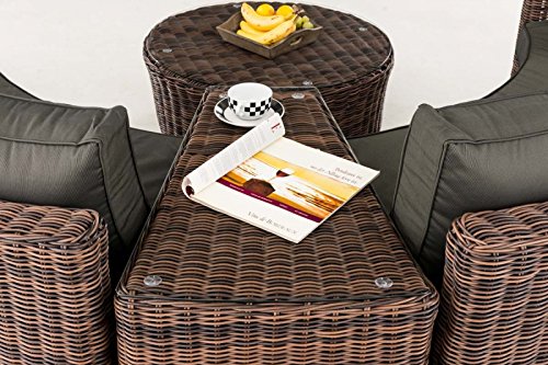 HomeStylist Gartengarnitur Polyrattan Eckbank Marvina Anthrazit, Braun – Bild 6
