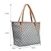 Micom Casual Signature Printing Pu Leather Tote Shoulder Handbag with Metal Decoration for Women (Blue)