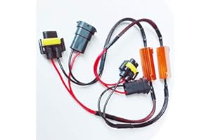 YSY H11 Headlight Low Beam Fog Light Bulbs LED Resistor Kit Relay Harness Adapter Anti Flicker Error Decoder Warning Canceller (2pcs H8/H11/H9-Resistor Decoder)