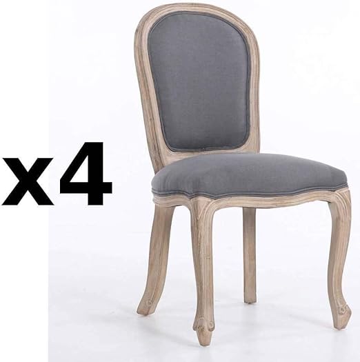 Inside Lot De 4 Chaises Médaillon Merovee Style Louis Xvi