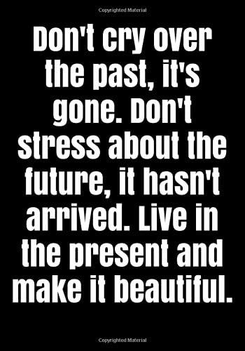 Notebook Journal Dot-Grid, Blank, Cornell Line, 120 pages 7"x10" : Don't cry over the past, it's gone. Don't stress about the future. it hasn't arrived. Live in the present and make it beautiful. Paperback – September 24, 2016