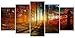 Funpark Art Red Forest Painting Modern Landscape Canvas Print Abstract Contemporary Wall Art Giclee Artwork Stretched Pictures Framed and Stretched