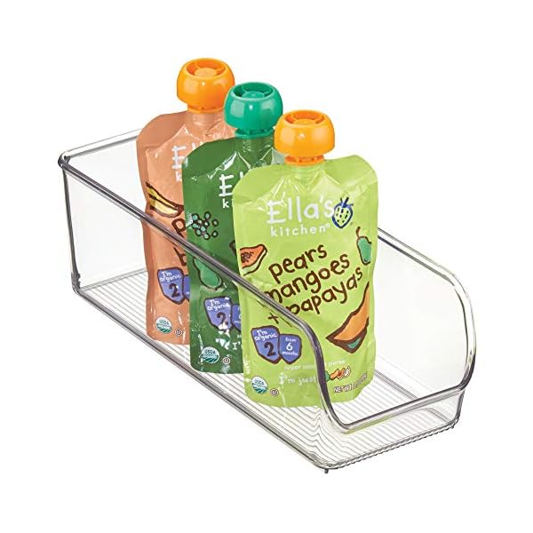 iDesign-56830-Cupboard-Storage-Box-Small-and-Slim-Plastic-Kitchen-Organiser-for-Fridge-and-Pantry-Fridge-Storage-Bin-for-Food-Drinks-and-Condiments-Clear iDesign Fridge Organiser, Stackable Storage Container , Small BPA-free Clear Drawer Organizer for Kitchen, Fridge and…