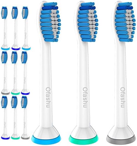Ofashu Soft Toothbrush Heads,Sensitive Sonic Replacement Toothbrush for Philips Sonicare Electric ProResults Toothbrush HX6053, 12 pack, fits DiamondClean FlexCare,HealthyWhite and EasyClean