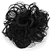 Onedor Premium Synthetic fiber Clip on Messy Chignon Bun Hair Extension Hair Piece Wig. Silky Smooth and Secure (1B-Off Black)