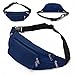 SAVFY Fanny Pack with 4-Zipper Pockets, Waist Bag Travel Pocket with Adjustable Belt for Workout Biking Hiking, Casual Hands-Free Waist Pack Crossbody Phone Bag Carrying All Phones