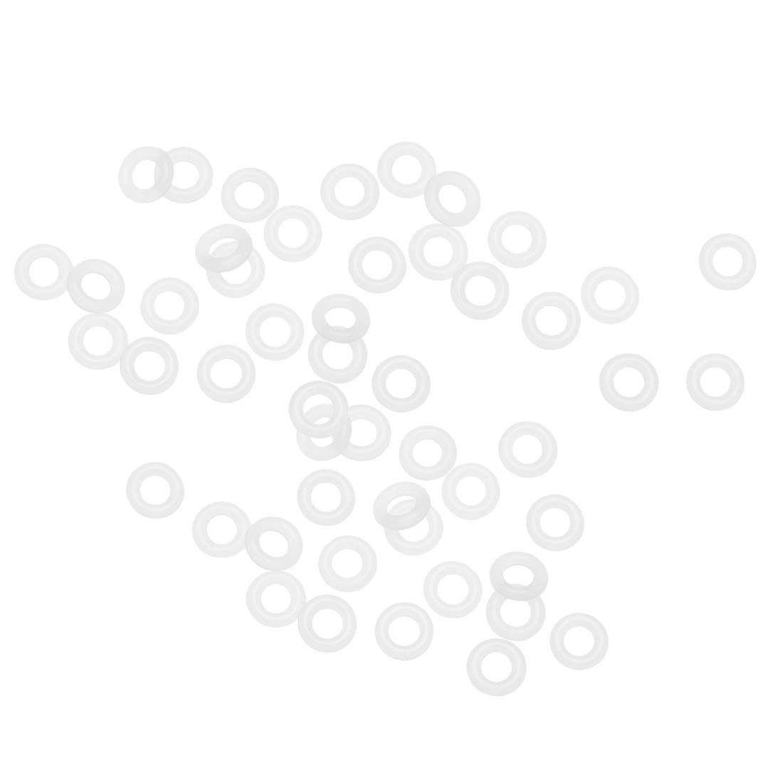 Sourcingmap Silicone O-Rings, 6mm OD 3mm ID 1.5mm Width VMQ Seal Gasket for Compressor Valves Pipe Repair, White, Pack of 50