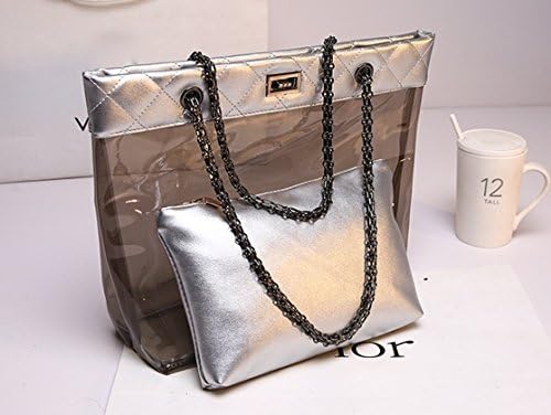 Amazon レディース クリアバッグ 大人のビーチバッグ プールバッグバッグ 3カラー シルバー 並行輸入品 シューズ バッグ