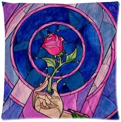 Generic Beauty And The Beast Stained Glass Rose Pattern Printed Custom Pillowcase Pillowslips Standard Size x30 Inches Two Sides Amazon Co Uk Kitchen Home
