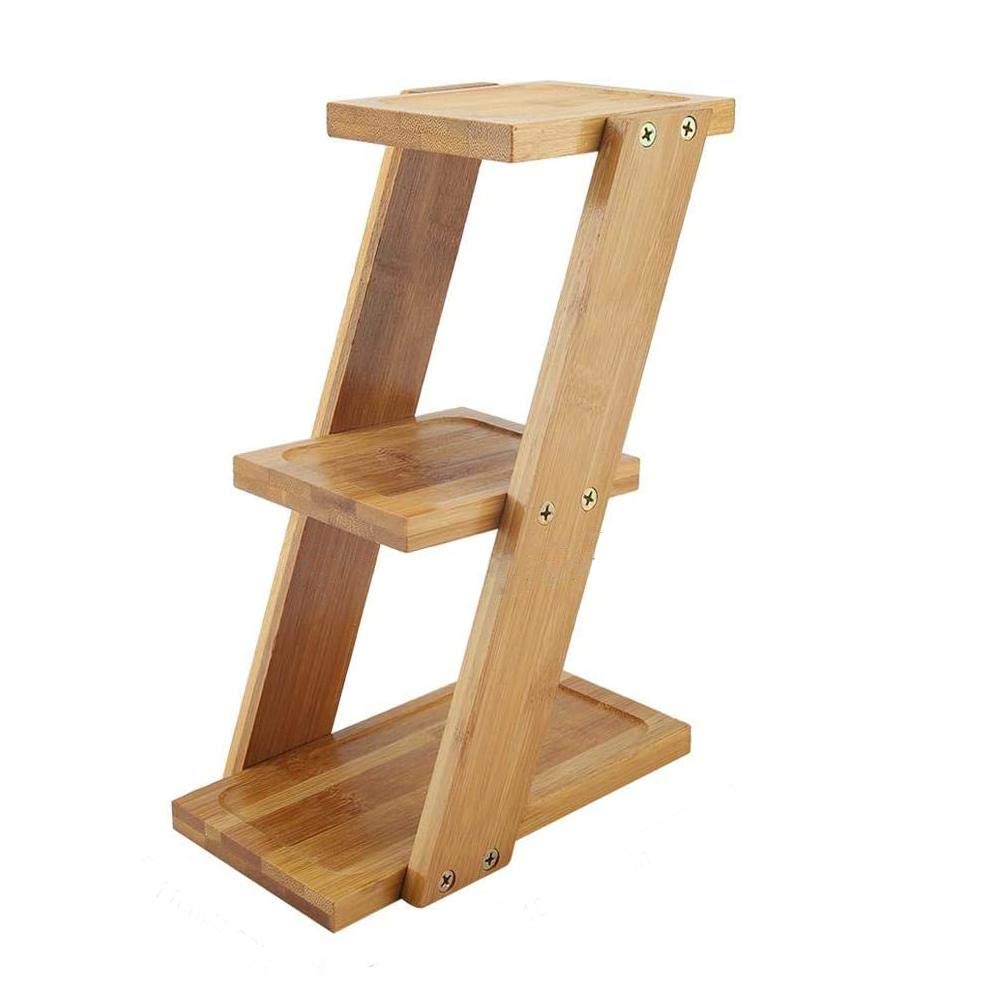 Fdit Bamboo 3-Tier Potted Plant Stand Holder Flower Pot Organizer Storage Rack Bamboo Ladder Plant Shelf