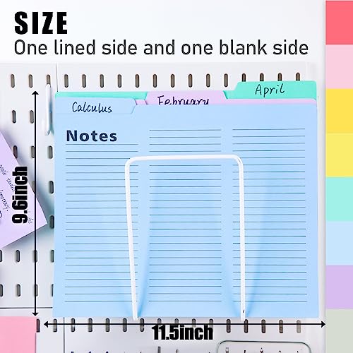 Koogel 16PCS Notes Tabbed File Folders, Lined File Folders 1/3 Cut Tab Letter Size File Folders 11.5 x 9.6 Inch Folders with Tabs 8 Vibrant Colors