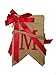GOER Merry Christmas Burlap Banners Garlands with Ribbon Bows for Xmas Party Decoration Photo Prop