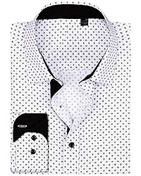J.VER Men's Casual Long Sleeve Pattern Dress Shirt