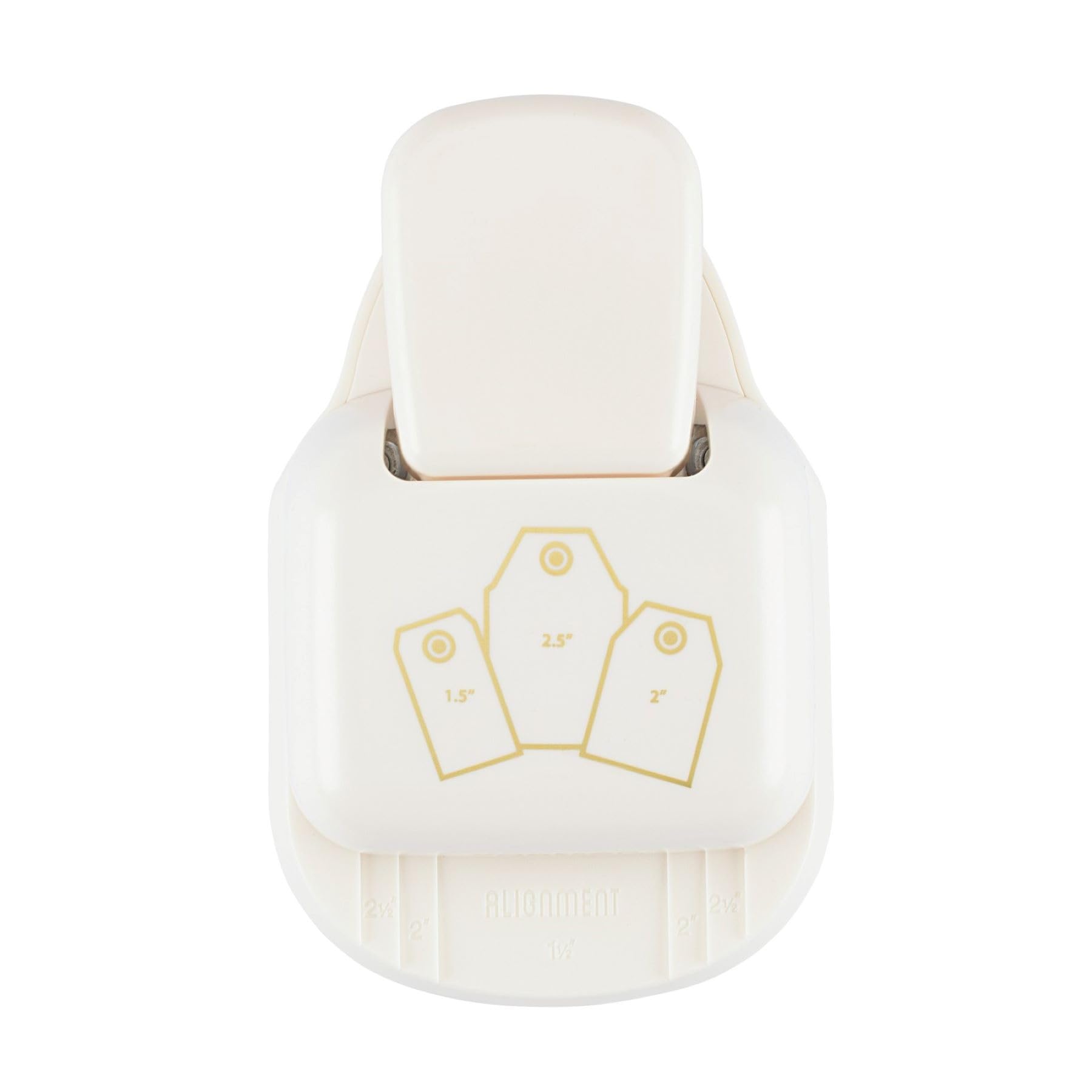 Vaessen Creative 3-in-1 Tag Punch - Labels - 3,8 / 5,1 / 6,4 cm - Card Making Supplies - Corner Cutter for Labels, Cards, Invitations and Scrapbook - Crafting Supplies