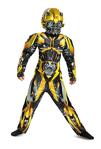Disguise Bumblebee Movie Classic Muscle Costume, Yellow, Large (10-12)
