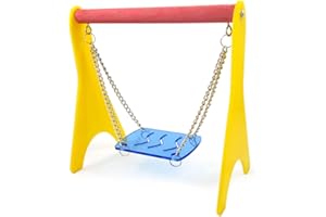 Acrylic Swing Chicken Toy with Hanging Chain Baby Chick Perch Cage Training Stand Holder for Bird Parrot Hens Macaw Outdoor f