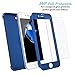 iPhone 7 Case, Coocolor 360 Degree All-Around Ultra Thin Full Body Coverage Protection Dual Layer Hard Slim Case + Tempered Glass Screen Protector for iPhone 7 (Blue)