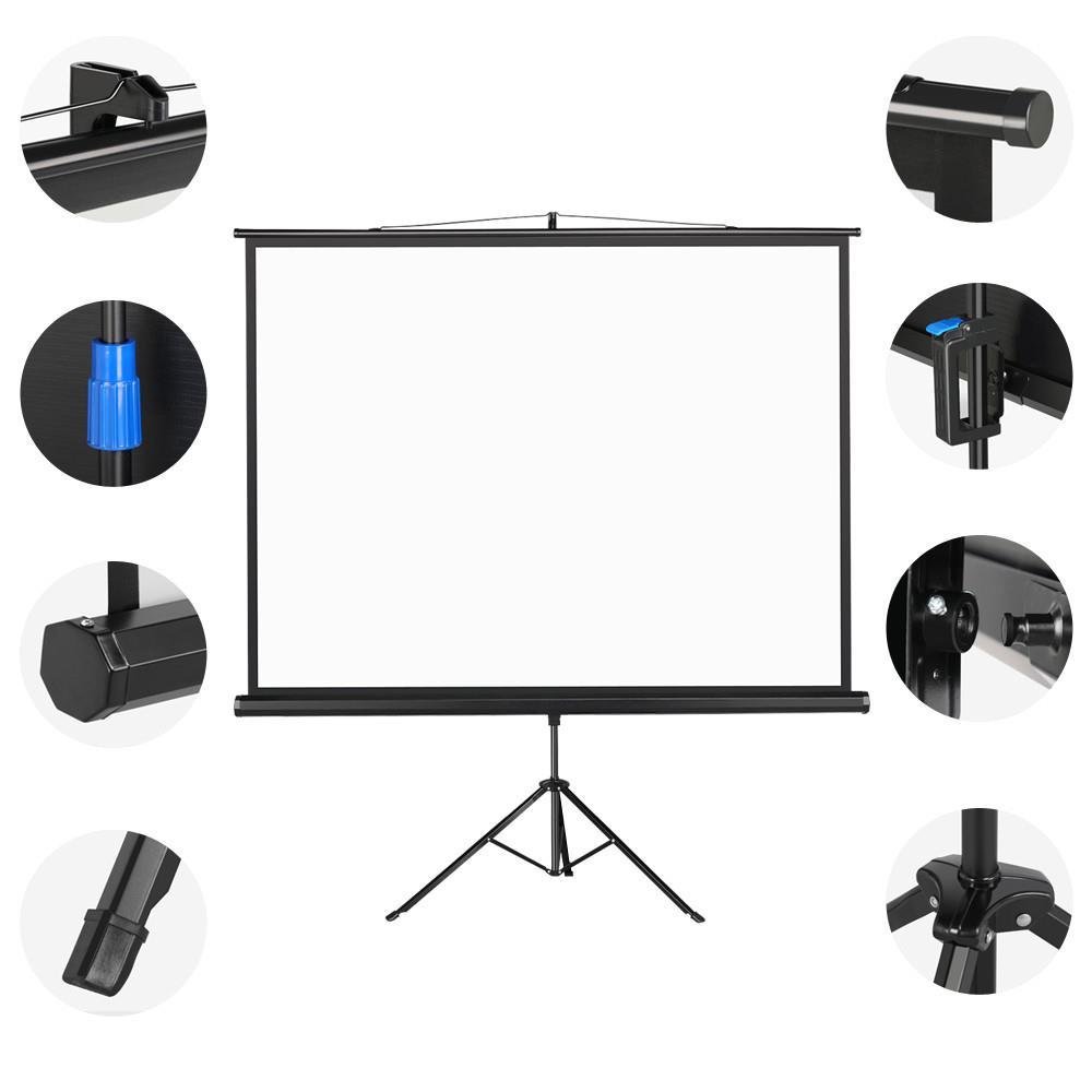 Yaheetech Portable Indoor Outdoor Projector Screen, 84 Inch Diagonal Projection HD 4:3 Projection Pull Up Foldable Stand Tripod，for Home Theater Cinema Party Office Presentation