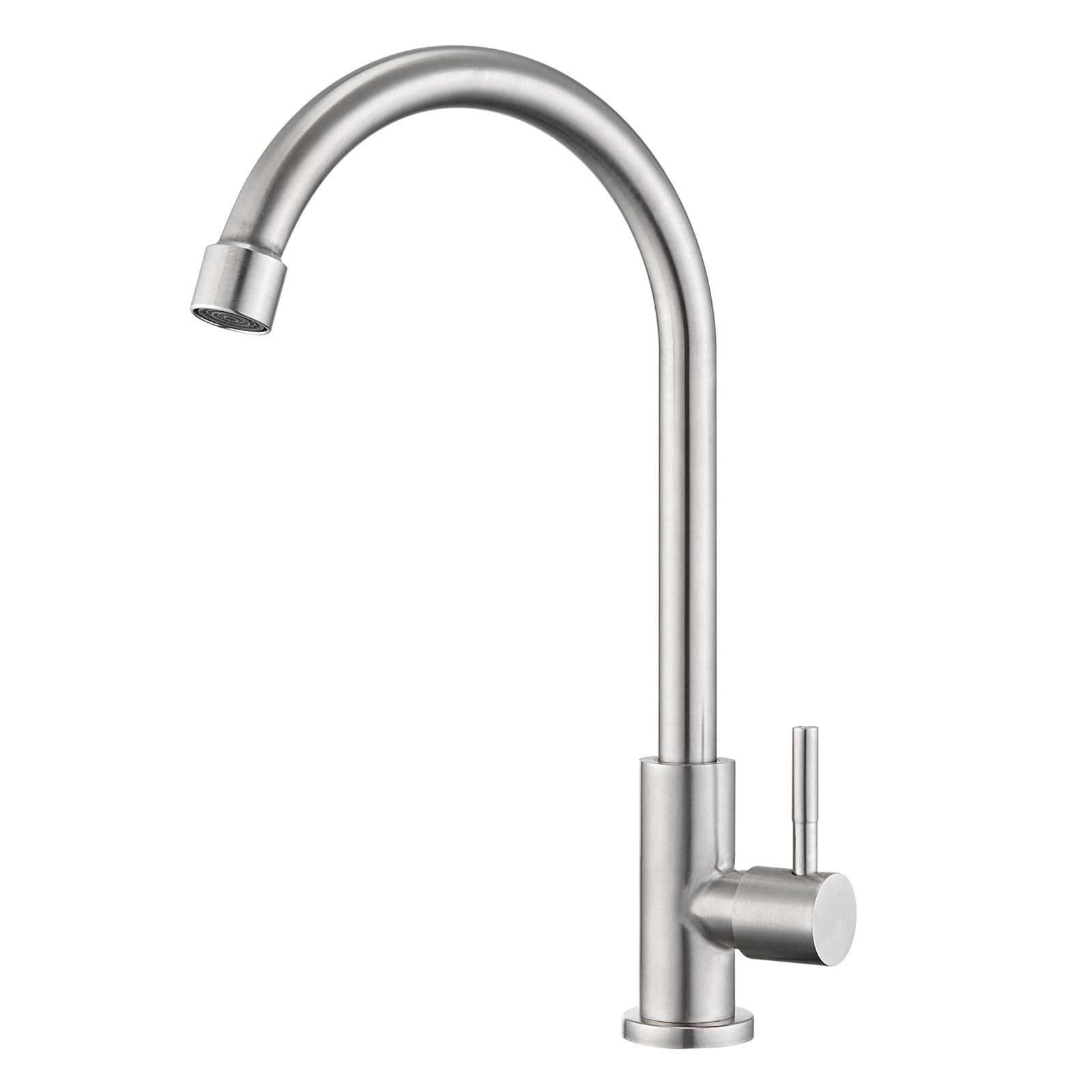 CREA Stainless Steel Sink Tap with 360° Swivel High Spout, Cold Water Only, Bathroom or Kitchen Use