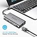 EKSA USB C Hub Adapter, EKSA 10 in 1 USB Type C Adapter Dock with 3 USB 3.0 Port, 4K HDMI, 1080P VGA, RJ45 Gigabit Ethernet, 3.5mm Audio Output, SD/TF Card Reader and USB Type-C PD Charger，Gray