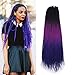 Ombre Senegalese twist 2x Synthetic crochet braiding hair 5 packs/lot 24inch (black purple blue)