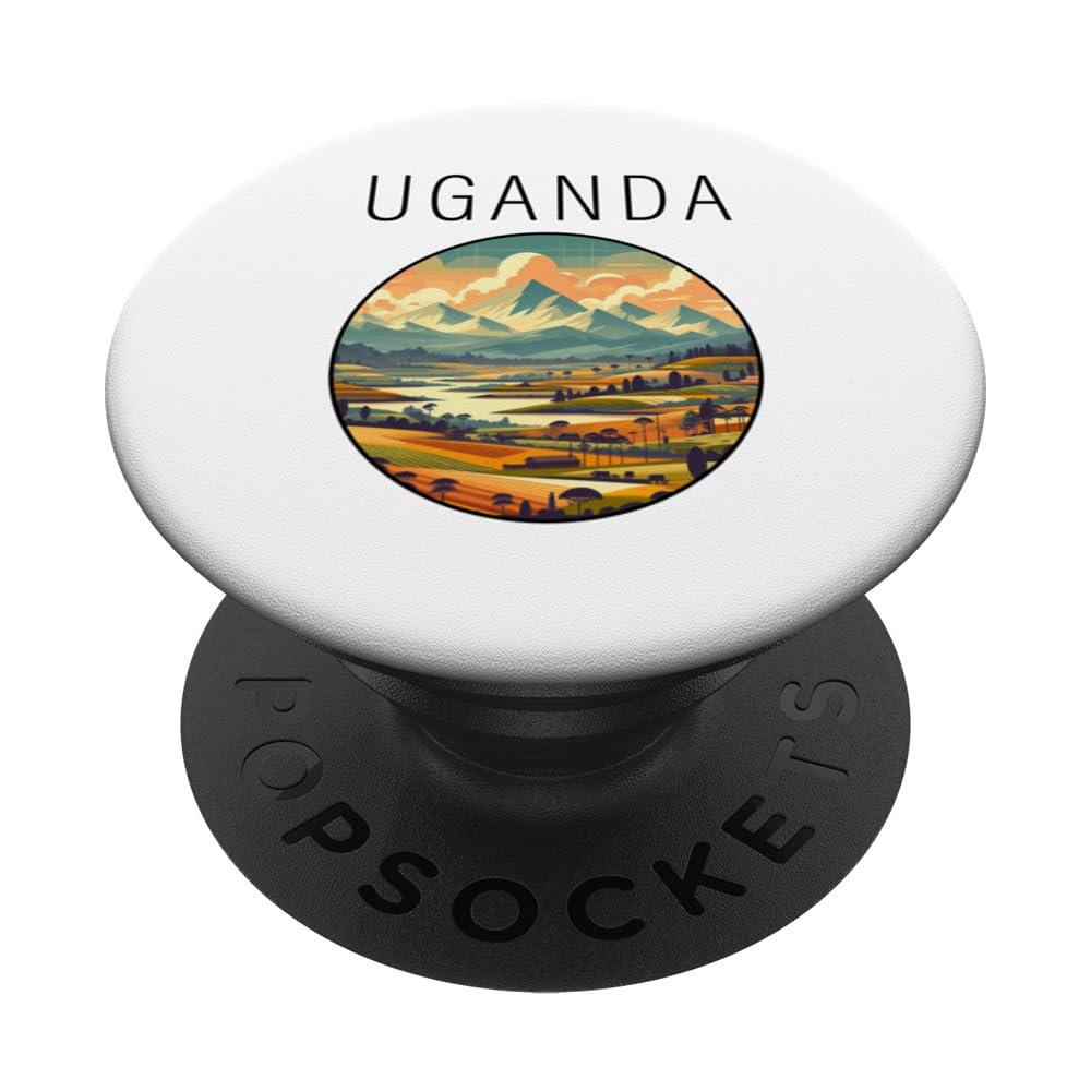 Uganda scenery Art Deco PopSockets Swappable PopGrip