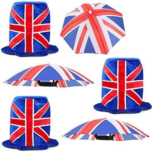 Toyland® Olympics 6 Piece Head Wear Bundle - 6 Union Jack Design Novelty Hats - British Fancy Dress