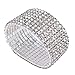 Bridal Rhinestone Stretch Bracelet Silver Tone - Ideal for Wedding, Prom, Party or Pageant
