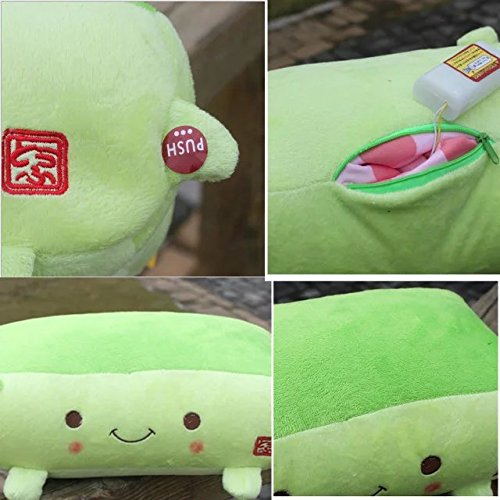 EYX Formula Cute Tofu Shaped Massage Pillow Shock Therapy Massage Pillow,Soft Cushion Pillow Hand Warmer Plush Toys for Massage Neck - Thumbnail 2
