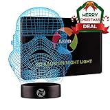 LE3D 3D Optical Illusion Desk Lamp/3D Optical Illusion Night Light, 7 Color LED 3D Lamp, Star Wars 3D LED For Kids and Adults, Trooper Light Up