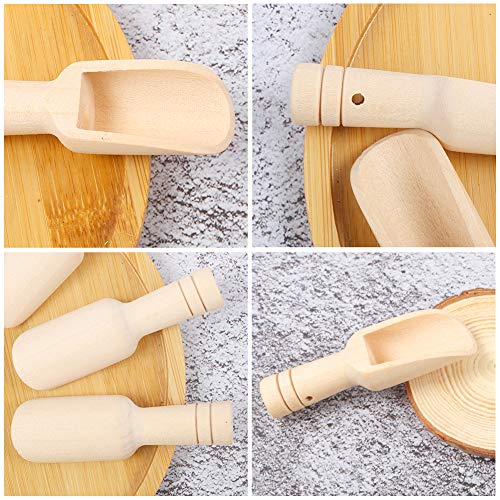 HANSGO Mini Wooden Spoons, 20PCS 3 Inch Mini Bath Salt Spoon, Wooden Candy Spoon, Washing Powder Spoon,Spice Spoons