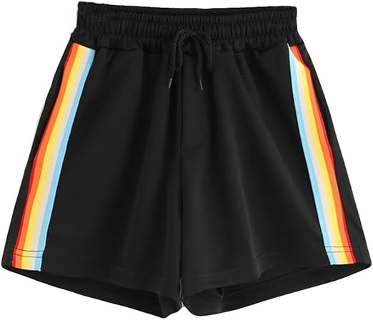 colorful striped shorts womens